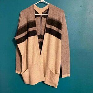 Cashmere & Wool Striped Open Cardigan